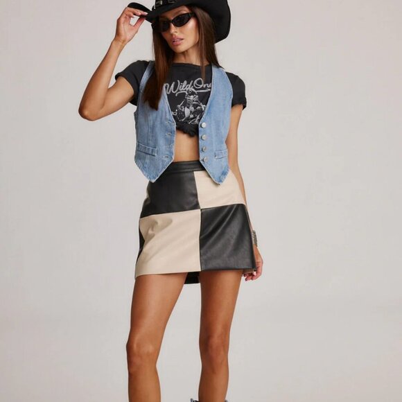 12th Tribe Dresses & Skirts - NWT 12th Tribe Harley Black Colorblock Mini Skirt | Size M